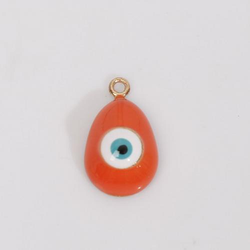 Zinc Alloy Evil Eye Pendant, Teardrop, gold color plated, DIY & enamel Approx 
