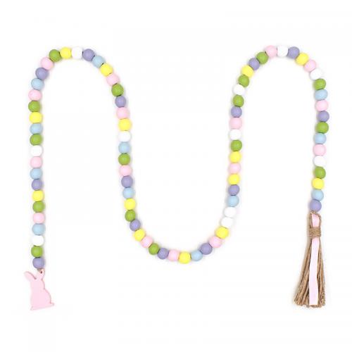 Easter decoration, Hemu Beads, with Linen, multifunctional, multi-colored, About 140CM in length [