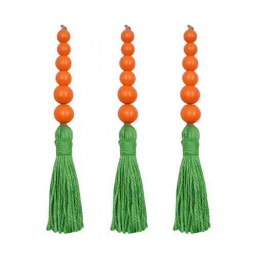 Easter decoration, Hemu Beads, with Linen, handmade, multifunctional, orange 