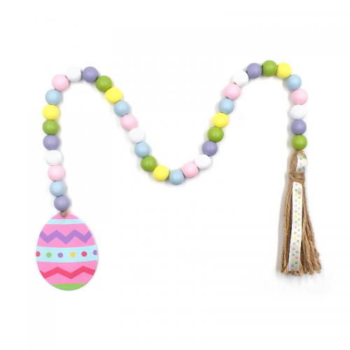 Easter decoration, Hemu Beads, with Linen, handmade, multifunctional, multi-colored, The total length is about 72CM 