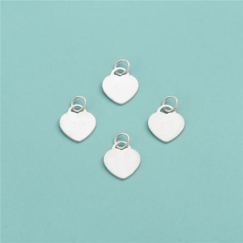 Sterling Silver Heart Pendants, 925 Sterling Silver, DIY, silver color Approx 2.5mm 