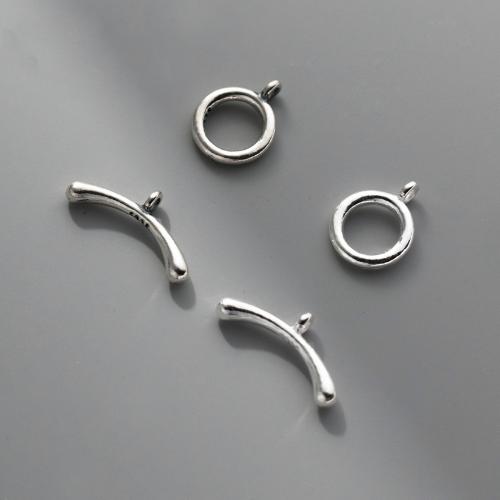 Sterling Silber Knebelverschluss, 925er Sterling Silber, DIY, keine, rod size 17.5x2.5mm, round  length 10mm, Bohrung:ca. 1.3mm, verkauft von setzen