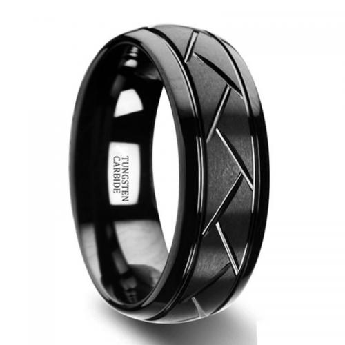 Men Tungsten Steel Ring in Bulk, fashion jewelry & Unisex width 8.03mm, thickness 2.4mm 