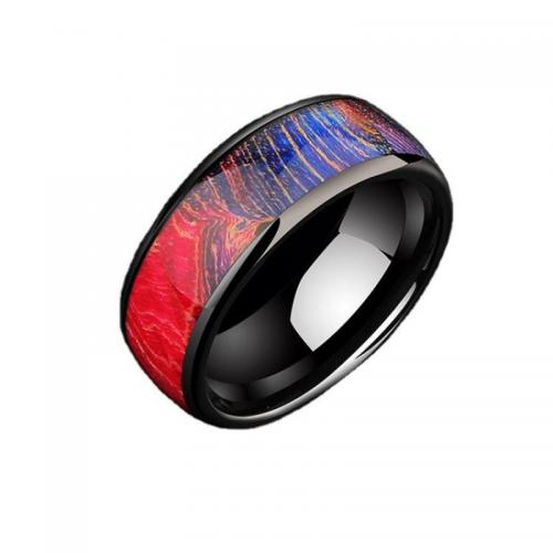 Мужское вольфрамовое стальное кольцо навалом, Вольфрама сталь, ювелирные изделия моды & Мужская, черный, width 8.03mm, thickness 2.4mm, продается PC