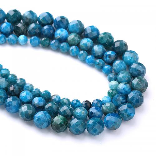 Apatite perles nature, Apatites, Rond, DIY & normes différentes pour le choix, bleu, Vendu par brin