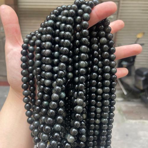 Black Obsidian Beads, Round, DIY black 