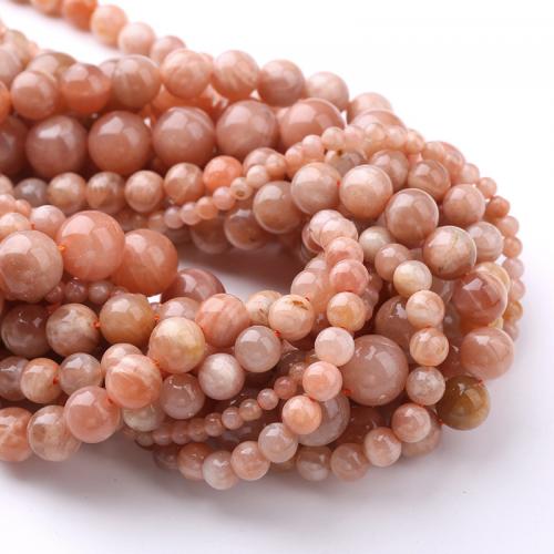 Sonnenstein Perle, rund, verschiedenen Qualitäten für die Wahl & DIY & verschiedene Größen vorhanden, orange, verkauft von Strang