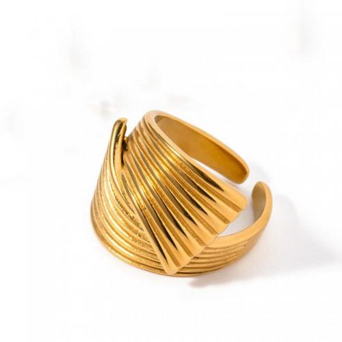 Stainless Steel Finger Ring, 304 Stainless Steel, 18K gold plated, fashion jewelry & for woman, Inner .78cm .85cm 