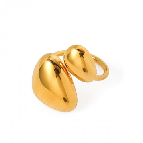 Stainless Steel Finger Ring, 304 Stainless Steel, 18K gold plated, fashion jewelry & for woman, Inner .91cm .84cm 