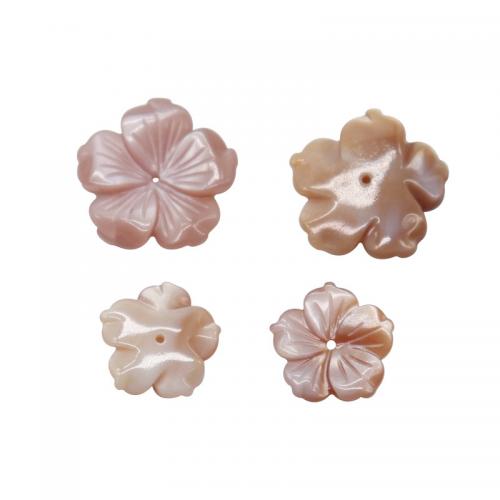 Natural Pink Shell Beads, Flower, polished, DIY 