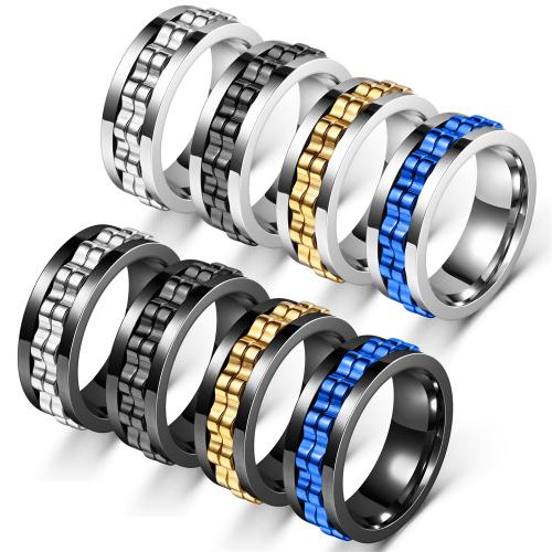 304ステンレススチール 指輪, メッキ, 回転式 & ユニセックス & 異なるサイズの選択, 無色, サイズ:6-13, 売り手 パソコン