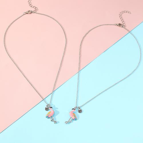 Zinc Alloy Children Necklace, with 2inch extender chain, Bird, platinum color plated, cross chain & 2 pieces & Unisex & with magnetic Approx 15.7 Inch 