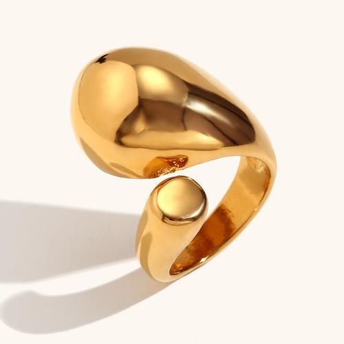 Edelstahl Fingerring, 316 L Edelstahl, 18K vergoldet, Modeschmuck & verschiedene Größen vorhanden & für Frau, verkauft von PC