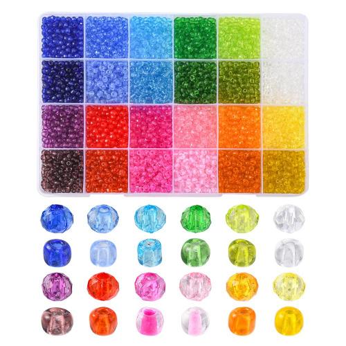 Abalorios acrílico mezclado, con Caja de plástico, Bricolaje & 24 células, color mixto, 200x131x19mm, aproximado 3685PCs/Caja, Vendido por Caja