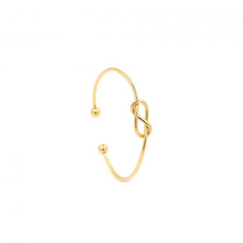 Ouverture Bracelets en cuivre, laiton, Placage de couleur d'or, bijoux de mode & pour femme, 62mm, Vendu par PC