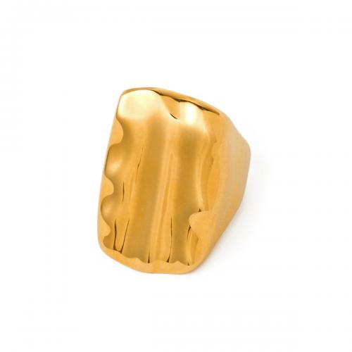 Edelstahl Fingerring, 304 Edelstahl, Rechteck, 18K vergoldet, Modeschmuck & für Frau, Inner Diameter:1.73cm,wide:2.91cm, Größe:7, verkauft von PC