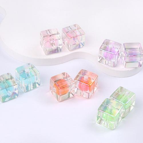 Bead in Bead Acrylic Beads,  Square, colorful plated, DIY Approx 2.5mm, Approx 