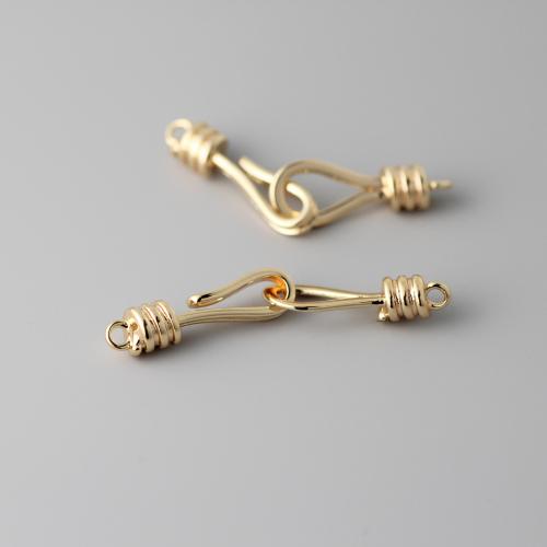Brass Hook and Eye Clasp, real gold plated, DIY 
