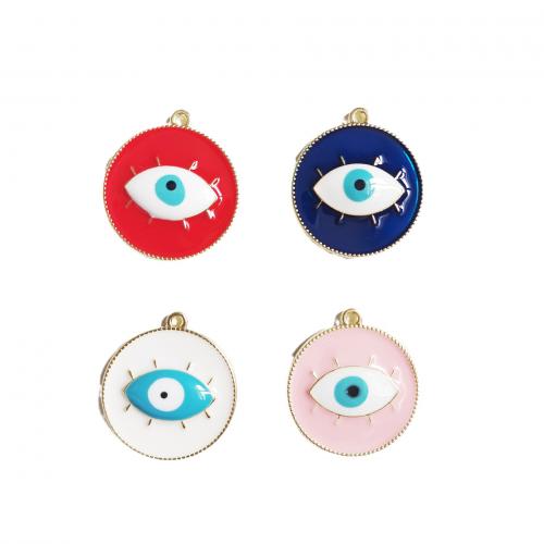 Evil Eye Jewelry Set, Zinc Alloy, Round, gold color plated, DIY & enamel 