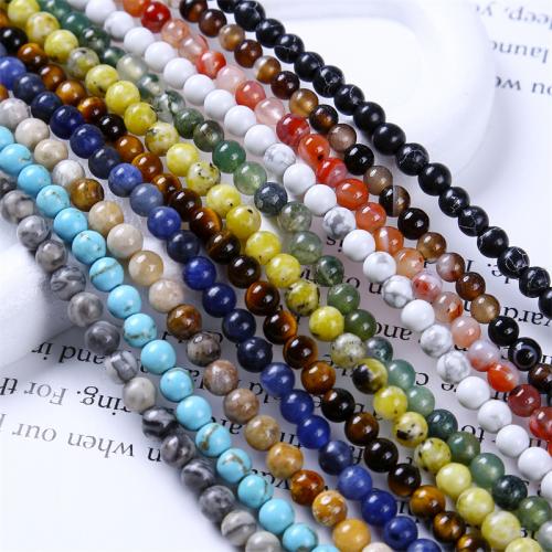 Single Gemstone Beads, Natural Stone, Round, DIY 4mm, Approx 