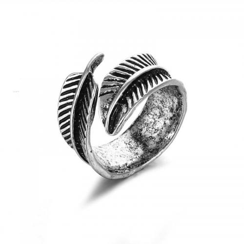 Zinc Alloy Finger Ring, Feather, plated, fashion jewelry & Unisex, original color 