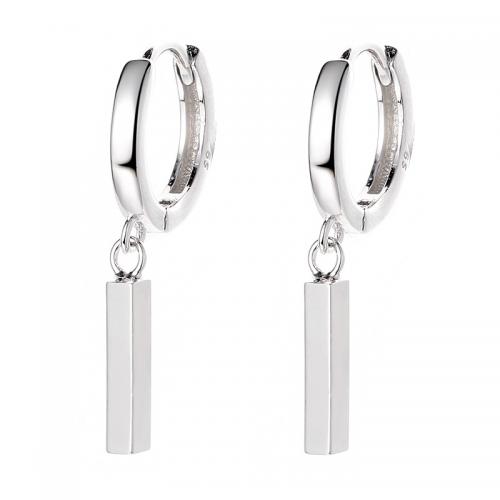 Sterling Silver Drop Earring, 925 Sterling Silver, plated, for woman 24mm 