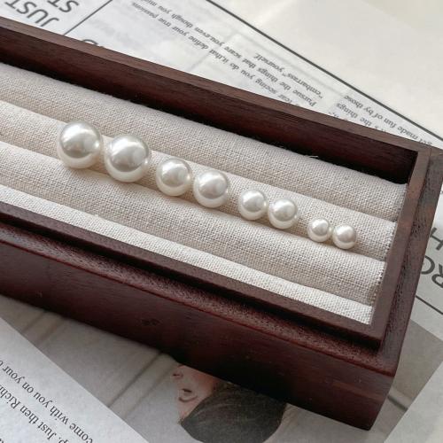 925 Sterling Silver Stud Earring, with Shell Pearl, Round, Korean style & for woman, silver color 