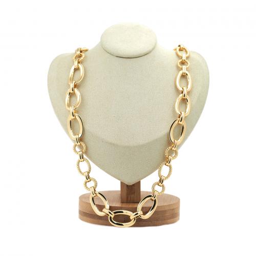 Brass Chain Necklace, plated, fashion jewelry & for woman Approx 38 cm 