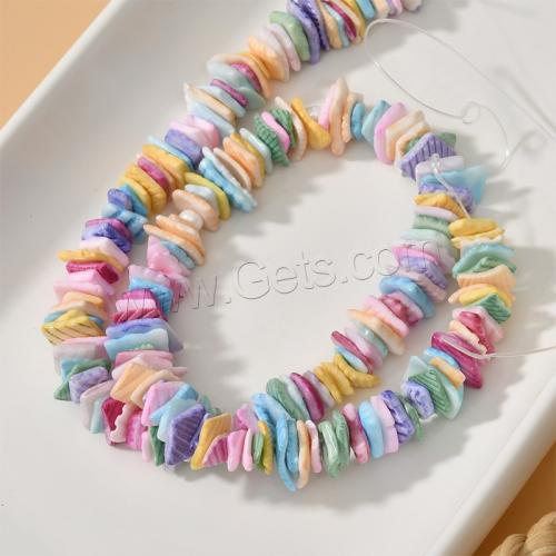 Dyed Shell Beads, Square, DIY, mixed colors, Length about 6-10mm, Approx 