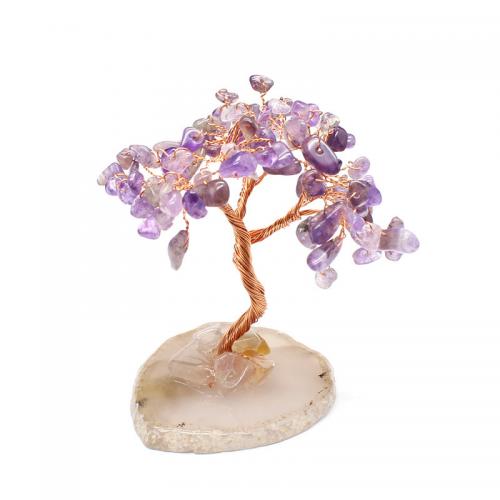 Rich Tree Decoration, Natural Gravel, with Agate & Brass, gold color plated, for home and office Length about 45-60mm,,Hight about 90-100mm 