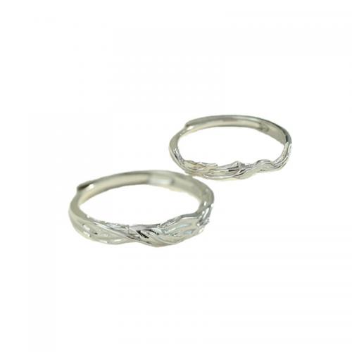 Sterling Silver Finger Ring, 925 Sterling Silver, plated, Unisex platinum color [
