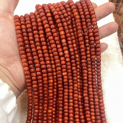 Perles en corail naturel, rondelle, DIY, rouge Environ 0.5mm Environ 16 pouce Vendu par brin