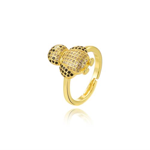 Zircon pavent l'anneau en laiton de doigt, pingouin, Placage, bijoux de mode & pavé de micro zircon & pour femme, plus de couleurs à choisir, Vendu par PC