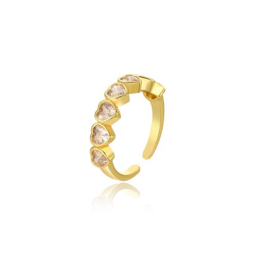 Zircon pavent l'anneau en laiton de doigt, Plaqué or 18K, bijoux de mode & pavé de micro zircon & pour femme, plus de couleurs à choisir, Vendu par PC