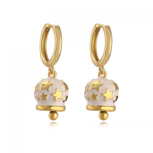 Brass Drop Earring, gold color plated, fashion jewelry & for woman & enamel [