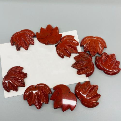 Red Jasper Pendants, Maple Leaf, DIY, red 