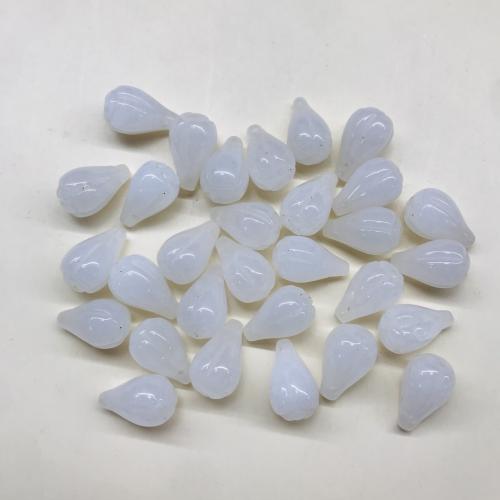 Perles de calcédoine blanche, blanc calcédoine, larme, DIY, plus de couleurs à choisir Vendu par PC