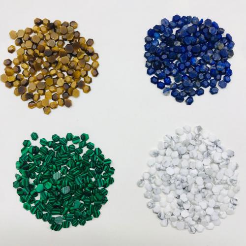 Cabochons en pierres précieuses, Pierre naturelle, hexagone, DIY & différents matériaux pour le choix, plus de couleurs à choisir, 5mm, Vendu par PC