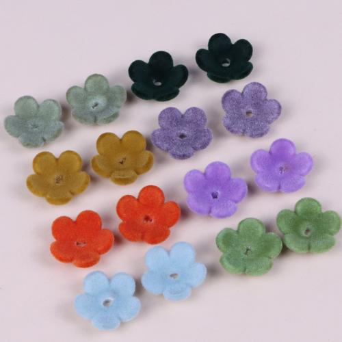 Resin Jewelry Beads, with Flocking Fabric, Flower, DIY Approx 