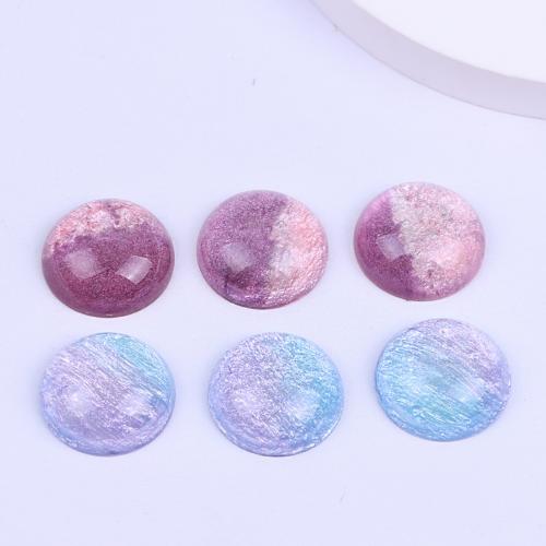 Mobile Phone DIY Decoration, Resin, Round, epoxy gel & two tone 12mm, Approx 