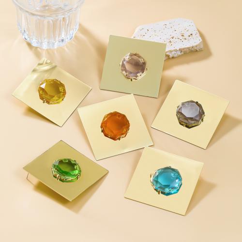 Resin Zinc Alloy Earring, with Resin, Square, plated, fashion jewelry & for woman 
