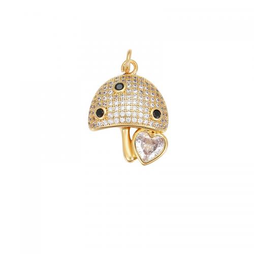 Cubic Zirconia Micro Pave Brass Pendant, with White Shell & Resin & Plastic Pearl, plated, DIY & micro pave cubic zirconia 