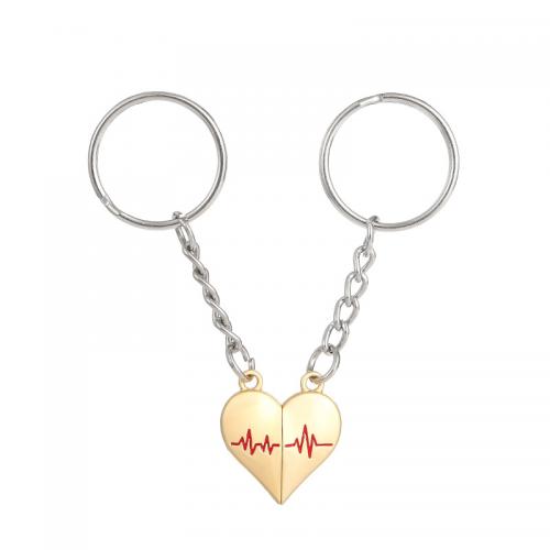 Zinc Alloy Key Clasp, Electrocardiographic, plated, with magnetic & for couple 