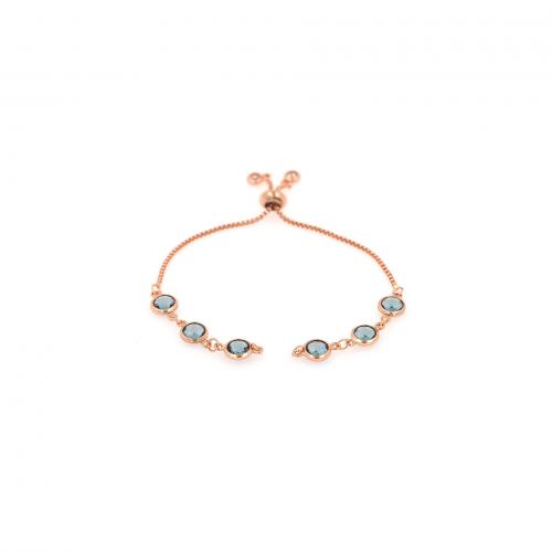 Brass Bracelet Findings, with Cubic Zirconia, rose gold color plated, fashion jewelry & DIY Approx 10 cm 