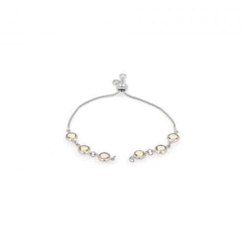 Brass Bracelet Findings, with Cubic Zirconia, platinum plated, fashion jewelry & DIY Approx 10 cm 