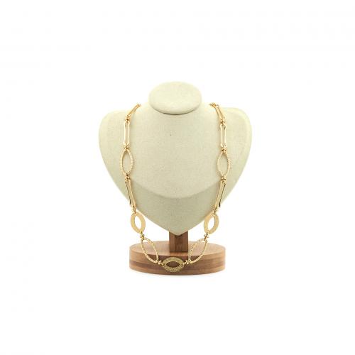 Messingkette Halskette, Messing, plattiert, Modeschmuck & für Frau, keine, Länge:ca. 45 cm, verkauft von PC