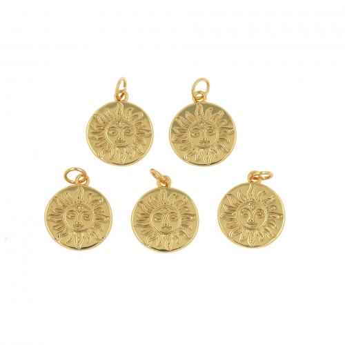 Brass Jewelry Pendants, Flat Round, 18K gold plated, fashion jewelry & DIY 