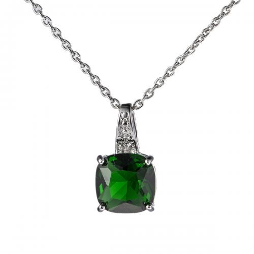 Brass Cubic Zirconia Necklace, with Cubic Zirconia, fashion jewelry & for woman Approx 45 cm 