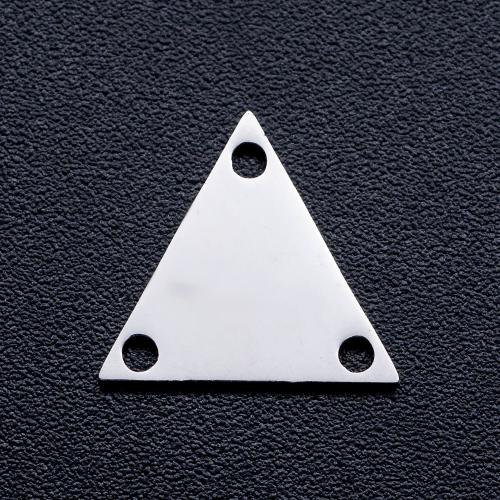 Titan Stahlbauteil, Titanstahl, Dreieck, poliert, DIY & 1/2-Schleife, originale Farbe, 12.1x10.7mm, ca. 10PCs/Tasche, verkauft von Tasche