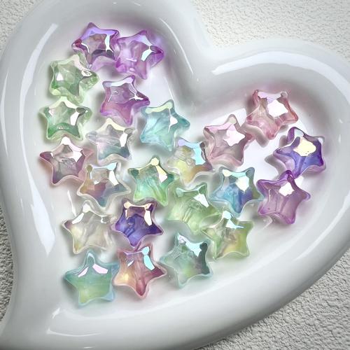 Perle acrylique, étoile, Placage coloré, DIY & lumineux, 19mm, Environ Vendu par sac